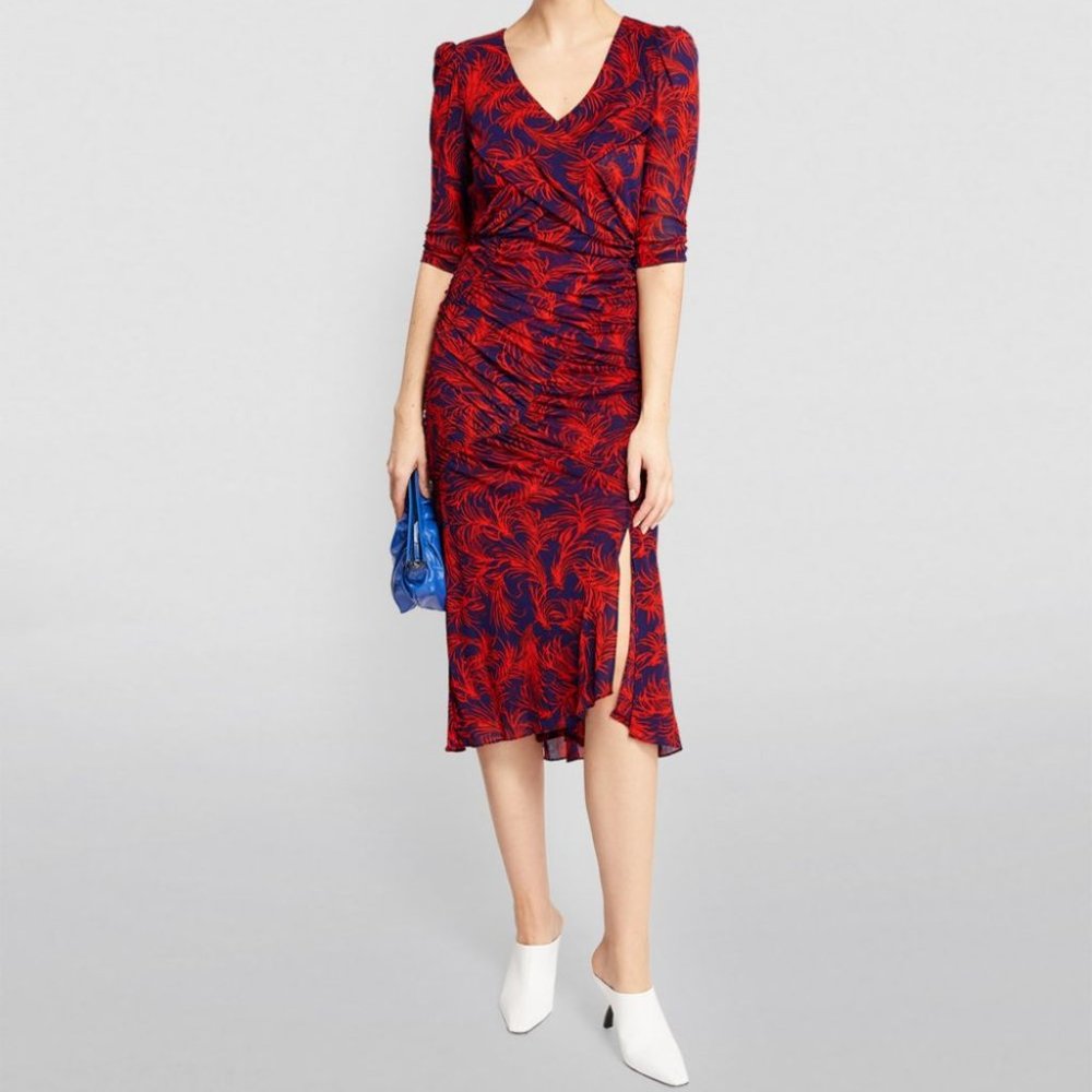DIANE VON FURSTENBERG  Lorraine Feather Midi Dress
